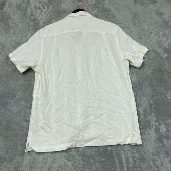 Scotch & Soda Mens White Button-Up Shirt Size L Linen Blend a1398 - Picture 6 of 7